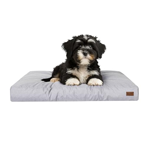 PillowPrim Hundebett, rechteckige Form, Haustiermatratze, Katzenbett, Hundekissen, Korb, Hundesofa, Liegeplatz, Gesteppt, Kissen, für kleine Hunde, Asche von PillowPrim