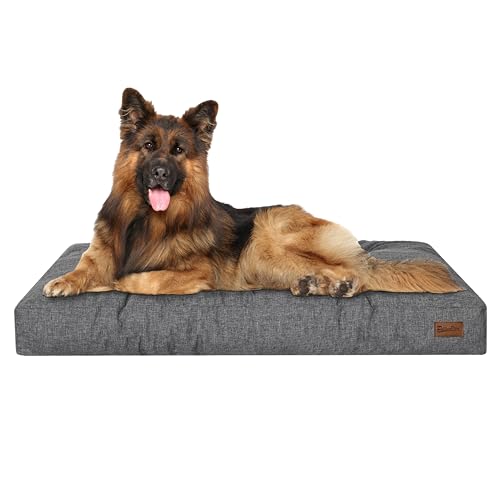 PillowPrim Hundebett, rechteckige Form, Haustiermatratze, Katzenbett, Hundekissen, Korb, Hundesofa, Liegeplatz, Gesteppt, Kissen, für mittelgroße Hunde, Anthrazite von PillowPrim