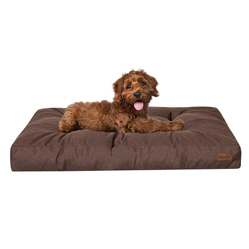 PillowPrim Hundebett, rechteckige Form, Haustiermatratze, Katzenbett, Hundekissen, Korb, Hundesofa, Liegeplatz, Gesteppt, Kissen, für mittelgroße Hunde, Braun PillowPrim Hundebett, rechteckige Form, Haustiermatratze, Katzenbett, Hundekissen, Korb, Hundesofa, Liegeplatz, Gesteppt, Kissen, für mittelgroße Hunde, Braun von PillowPrim