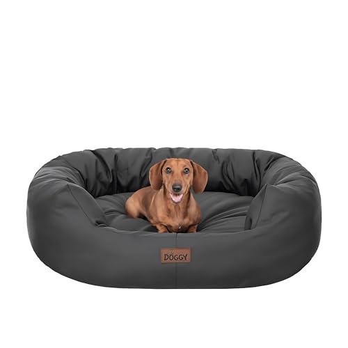 PillowPrim Hundebett | Hundekörbchen für kleine, mittelgroße und große Hunde | Hundekissen | Hundesofa | EInfach zu reinigen | XL - 93x74 cm | Graphit von PillowPrim