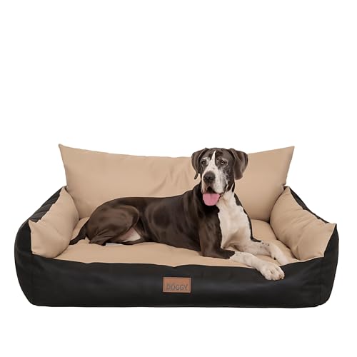PillowPrim Hundebett - Möbel für Tiere, Katzenbett - Hundekorb für kleine mittelgroße & große Hunde - Hundekissen – Hundesofa – Hundeliege – Schlafplätze - 131x104 cm - Beige von PillowPrim