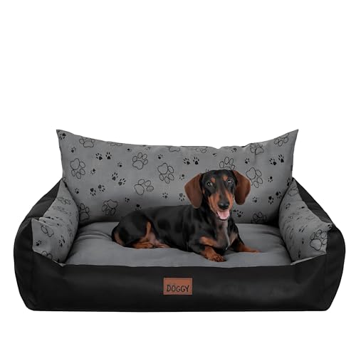 PillowPrim Hundebett - Möbel für Tiere, Katzenbett - Hundekorb für kleine mittelgroße & große Hunde - Hundekissen – Hundesofa – Hundeliege – Schlafplätze - 63x48 cm - Graphit mit Pfoten PillowPrim Hundebett - Möbel für Tiere, Katzenbett - Hundekorb für kleine mittelgroße & große Hunde - Hundekissen – Hundesofa – Hundeliege – Schlafplätze - 63x48 cm - Graphit mit Pfoten von PillowPrim