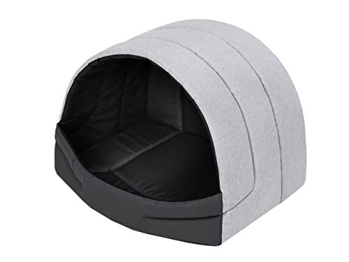 PillowPrim Hundehütte Hundehöhle Hundebett Hundehaus Katzenhöhle Schlafplatz M - 50x38 cm Aschgrau von PillowPrim