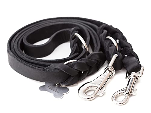 Verstellbare lederleine für Hunde, Hundeleine, Lederleine, mehrfach verstellbare Führleine, Schwarz Verstellbare lederleine für Hunde, Hundeleine, Lederleine, mehrfach verstellbare Führleine, Schwarz von PillowPrim