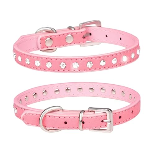 Pimaodog Hundehalsband mit Strasssteinen, Wildleder, Kristall, bunt, glitzernd, für Mädchen, Welpen, Katzen, Größe XS, Rosa Pimaodog Hundehalsband mit Strasssteinen, Wildleder, Kristall, bunt, glitzernd, für Mädchen, Welpen, Katzen, Größe XS, Rosa von Pimaodog
