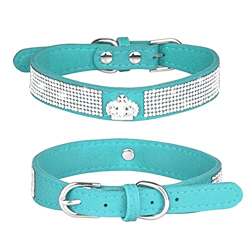 Pimaodog Hundehalsband mit Strasssteinen, niedlich, schillernd, funkelnd, weiches Wildleder, verstellbar, für Hunde und Katzen, Kristall-Diamanten für Welpen, kleine, mittelgroße und große Hunde (XS: Pimaodog Hundehalsband mit Strasssteinen, niedlich, schillernd, funkelnd, weiches Wildleder, verstellbar, für Hunde und Katzen, Kristall-Diamanten für Welpen, kleine, mittelgroße und große Hunde (XS: von Pimaodog