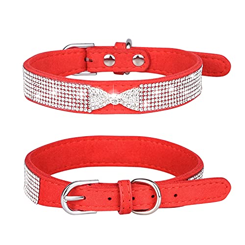 Pimaodog Hundehalsband mit Strasssteinen, niedlich, schillernd, funkelnd, weiches Wildleder, verstellbar, für Hunde und Katzen, Kristall-Diamanten für Welpen, kleine, mittelgroße und große Hunde (M Pimaodog Hundehalsband mit Strasssteinen, niedlich, schillernd, funkelnd, weiches Wildleder, verstellbar, für Hunde und Katzen, Kristall-Diamanten für Welpen, kleine, mittelgroße und große Hunde (M von Pimaodog