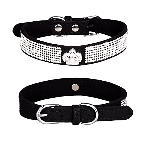 Pimaodog Hundehalsband mit Strasssteinen, niedlich, schillernd, funkelnd, weiches Wildleder, verstellbar, für Hunde und Katzen, Kristall-Diamanten für Welpen, kleine, mittelgroße und große Hunde (XS Pimaodog Hundehalsband mit Strasssteinen, niedlich, schillernd, funkelnd, weiches Wildleder, verstellbar, für Hunde und Katzen, Kristall-Diamanten für Welpen, kleine, mittelgroße und große Hunde (XS von Pimaodog