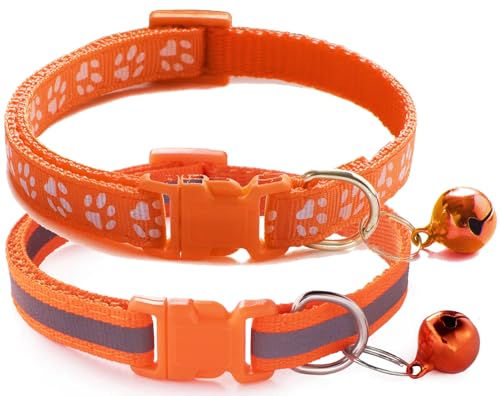 Pimaodog Katzenhalsband mit Glöckchen, 2 Stück, grundlegend und reflektierend, XS, mit Glöckchen, für XXS, XS, kleine Haustiere, Jungen, kleine Kätzchen, Mädchen, Tier, Halsumfang 17,8–30,5 cm, Pimaodog Katzenhalsband mit Glöckchen, 2 Stück, grundlegend und reflektierend, XS, mit Glöckchen, für XXS, XS, kleine Haustiere, Jungen, kleine Kätzchen, Mädchen, Tier, Halsumfang 17,8–30,5 cm, von Pimaodog