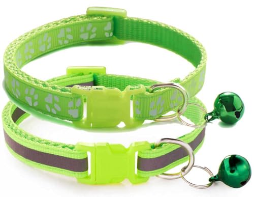 Pimaodog Katzenhalsband mit Glöckchen, 2 Stück, grundlegend und reflektierend, XS, mit Glöckchen, für XXS, XS, kleine Haustiere, Jungen, kleine Kätzchen, Mädchen, Tier, Halsumfang 17,8 - 30,5 cm, Pimaodog Katzenhalsband mit Glöckchen, 2 Stück, grundlegend und reflektierend, XS, mit Glöckchen, für XXS, XS, kleine Haustiere, Jungen, kleine Kätzchen, Mädchen, Tier, Halsumfang 17,8 - 30,5 cm, von Pimaodog