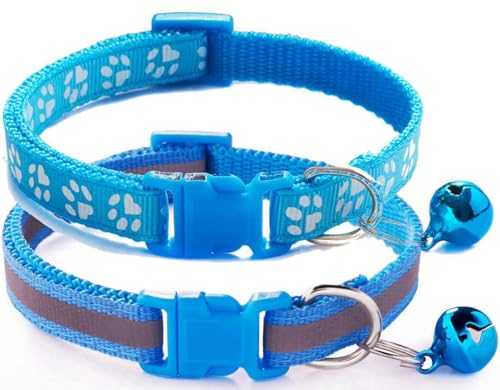 Pimaodog Katzenhalsband mit Glöckchen, 2 Stück, grundlegend und reflektierend, XS, mit Glöckchen, für XXS, XS, kleine Haustiere, Jungen, kleine Kätzchen, Mädchen, Tier, Halsumfang 17,8 - 30,5 cm, Pimaodog Katzenhalsband mit Glöckchen, 2 Stück, grundlegend und reflektierend, XS, mit Glöckchen, für XXS, XS, kleine Haustiere, Jungen, kleine Kätzchen, Mädchen, Tier, Halsumfang 17,8 - 30,5 cm, von Pimaodog