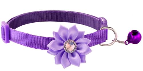 Pimaodog Katzenhalsband mit Glöckchen, Blumendekoration, XS, niedlich, ausgefallenes Welpenhalsband mit Glöckchen, für XXS, XS, kleines Kätzchen, Haustier, Hündinnen, Halsumfang 17,8 - 30,5 cm, Pimaodog Katzenhalsband mit Glöckchen, Blumendekoration, XS, niedlich, ausgefallenes Welpenhalsband mit Glöckchen, für XXS, XS, kleines Kätzchen, Haustier, Hündinnen, Halsumfang 17,8 - 30,5 cm, von Pimaodog
