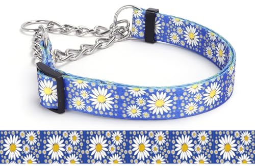 Pimaodog Martingale Hundehalsband, Trainer-zugelassen, limitiertes Schlupfhalsband mit Gänseblümchen-Design, Edelstahlkette, modifiziertes Cinch-Halsband für sanftes und effektives Haustiertraining Pimaodog Martingale Hundehalsband, Trainer-zugelassen, limitiertes Schlupfhalsband mit Gänseblümchen-Design, Edelstahlkette, modifiziertes Cinch-Halsband für sanftes und effektives Haustiertraining von Pimaodog