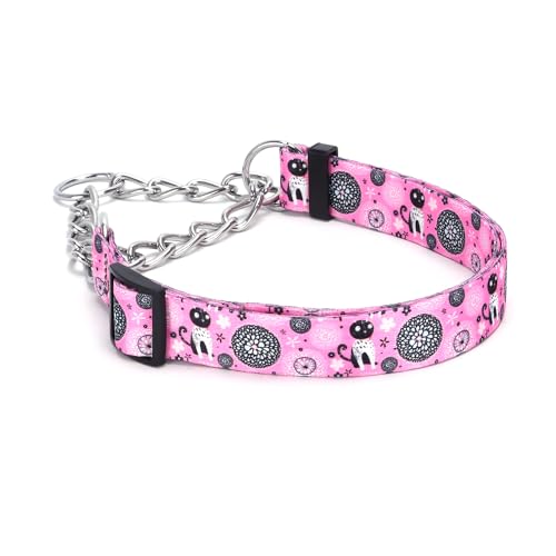 Pimaodog Martingale Hundehalsband mit Edelstahlkette, begrenztes Kettenzug-Trainingshalsband für kein Ziehen, Training, Hund, Blume, mehrfarbig, niedliche Muster, hochwertiges rutschfestes Halsband Pimaodog Martingale Hundehalsband mit Edelstahlkette, begrenztes Kettenzug-Trainingshalsband für kein Ziehen, Training, Hund, Blume, mehrfarbig, niedliche Muster, hochwertiges rutschfestes Halsband von Pimaodog
