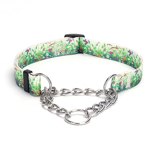 Pimaodog Martingale Hundehalsband mit Edelstahlkette, begrenztes Kettenzug-Trainingshalsband für kein Ziehen, Training, Hund, Blume, mehrfarbig, niedliche Muster, hochwertiges rutschfestes Halsband Pimaodog Martingale Hundehalsband mit Edelstahlkette, begrenztes Kettenzug-Trainingshalsband für kein Ziehen, Training, Hund, Blume, mehrfarbig, niedliche Muster, hochwertiges rutschfestes Halsband von Pimaodog