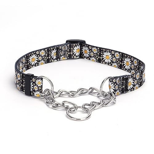 Pimaodog Martingale Hundehalsband mit Edelstahlkette, begrenztes Kettenzug-Trainingshalsband für kein Ziehen, Training, Hund, Blume, mehrfarbig, niedliche Muster, hochwertiges rutschfestes Halsband (L Pimaodog Martingale Hundehalsband mit Edelstahlkette, begrenztes Kettenzug-Trainingshalsband für kein Ziehen, Training, Hund, Blume, mehrfarbig, niedliche Muster, hochwertiges rutschfestes Halsband (L von Pimaodog