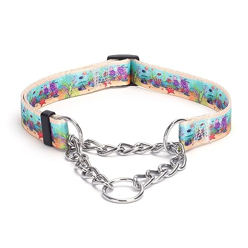 Pimaodog Martingale Hundehalsband mit Edelstahlkette, begrenztes Kettenzug-Trainingshalsband für kein Ziehen, Training, Hund, Blume, mehrfarbig, niedliche Muster, hochwertiges rutschfestes Halsband (L Pimaodog Martingale Hundehalsband mit Edelstahlkette, begrenztes Kettenzug-Trainingshalsband für kein Ziehen, Training, Hund, Blume, mehrfarbig, niedliche Muster, hochwertiges rutschfestes Halsband (L von Pimaodog