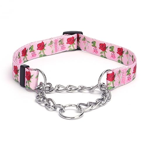 Pimaodog Martingale Hundehalsband mit Edelstahlkette, begrenztes Kettenzug-Trainingshalsband für kein Ziehen, Trainingshund, Blume, mehrfarbig, niedliche Muster, hochwertiges rutschfestes Halsband (M Pimaodog Martingale Hundehalsband mit Edelstahlkette, begrenztes Kettenzug-Trainingshalsband für kein Ziehen, Trainingshund, Blume, mehrfarbig, niedliche Muster, hochwertiges rutschfestes Halsband (M von Pimaodog