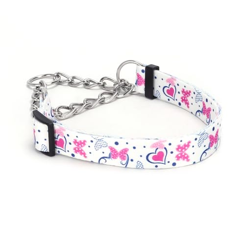 Pimaodog Martingale Hundehalsband mit Edelstahlkette, begrenztes Kettenzug-Trainingshalsband für kein Ziehen, für Hundetraining, Blume, mehrfarbig, niedliche Muster, hochwertiges rutschfestes Halsband Pimaodog Martingale Hundehalsband mit Edelstahlkette, begrenztes Kettenzug-Trainingshalsband für kein Ziehen, für Hundetraining, Blume, mehrfarbig, niedliche Muster, hochwertiges rutschfestes Halsband von Pimaodog