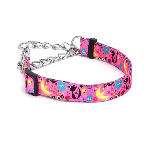 Pimaodog Martingale Hundehalsband mit Edelstahlkette, begrenztes Kettenzug-Trainingshalsband für kein Ziehen, für Hundetraining, Blume, mehrfarbig, niedliche Muster, hochwertiges rutschfestes Halsband Pimaodog Martingale Hundehalsband mit Edelstahlkette, begrenztes Kettenzug-Trainingshalsband für kein Ziehen, für Hundetraining, Blume, mehrfarbig, niedliche Muster, hochwertiges rutschfestes Halsband von Pimaodog