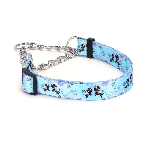Pimaodog Martingale Hundehalsband mit Edelstahlkette, begrenztes Kettenzug-Trainingshalsband für kein Ziehen, für Hundetraining, Blume, mehrfarbig, niedliche Muster, hochwertiges rutschfestes Halsband Pimaodog Martingale Hundehalsband mit Edelstahlkette, begrenztes Kettenzug-Trainingshalsband für kein Ziehen, für Hundetraining, Blume, mehrfarbig, niedliche Muster, hochwertiges rutschfestes Halsband von Pimaodog