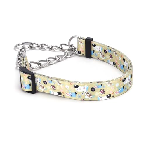 Pimaodog Martingale Hundehalsband mit Edelstahlkette, begrenztes Kettenzug-Trainingshalsband für kein Ziehen, für Hundetraining, Blume, mehrfarbig, niedliche Muster, hochwertiges rutschfestes Halsband Pimaodog Martingale Hundehalsband mit Edelstahlkette, begrenztes Kettenzug-Trainingshalsband für kein Ziehen, für Hundetraining, Blume, mehrfarbig, niedliche Muster, hochwertiges rutschfestes Halsband von Pimaodog