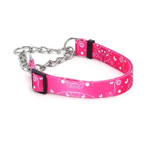 Pimaodog Martingale Hundehalsband mit Edelstahlkette, begrenztes Kettenzug-Trainingshalsband für kein Ziehen, für Hundetraining, Blume, mehrfarbig, niedliche Muster, hochwertiges rutschfestes Halsband Pimaodog Martingale Hundehalsband mit Edelstahlkette, begrenztes Kettenzug-Trainingshalsband für kein Ziehen, für Hundetraining, Blume, mehrfarbig, niedliche Muster, hochwertiges rutschfestes Halsband von Pimaodog