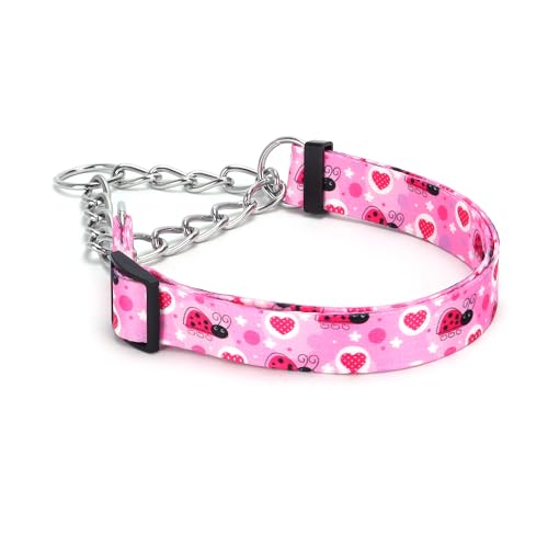 Pimaodog Martingale Hundehalsband mit Edelstahlkette, begrenztes Kettenzug-Trainingshalsband für kein Ziehen, für Hundetraining, Blume, mehrfarbig, niedliche Muster, hochwertiges rutschfestes Halsband Pimaodog Martingale Hundehalsband mit Edelstahlkette, begrenztes Kettenzug-Trainingshalsband für kein Ziehen, für Hundetraining, Blume, mehrfarbig, niedliche Muster, hochwertiges rutschfestes Halsband von Pimaodog