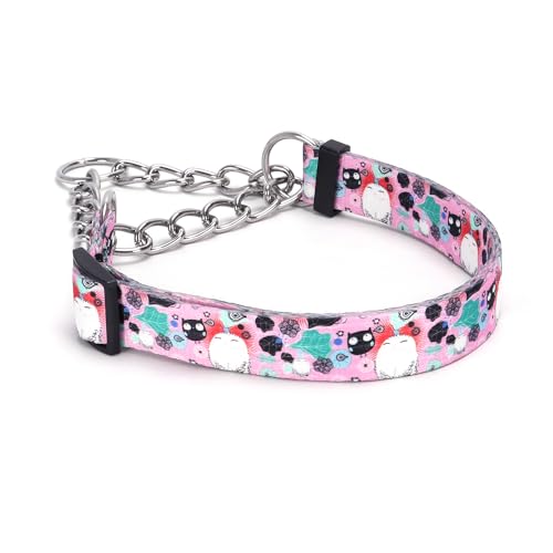 Pimaodog Martingale Hundehalsband mit Edelstahlkette, begrenztes Kettenzug-Trainingshalsband für kein Ziehen, für Hundetraining, Blume, mehrfarbig, niedliche Muster, hochwertiges rutschfestes Halsband Pimaodog Martingale Hundehalsband mit Edelstahlkette, begrenztes Kettenzug-Trainingshalsband für kein Ziehen, für Hundetraining, Blume, mehrfarbig, niedliche Muster, hochwertiges rutschfestes Halsband von Pimaodog