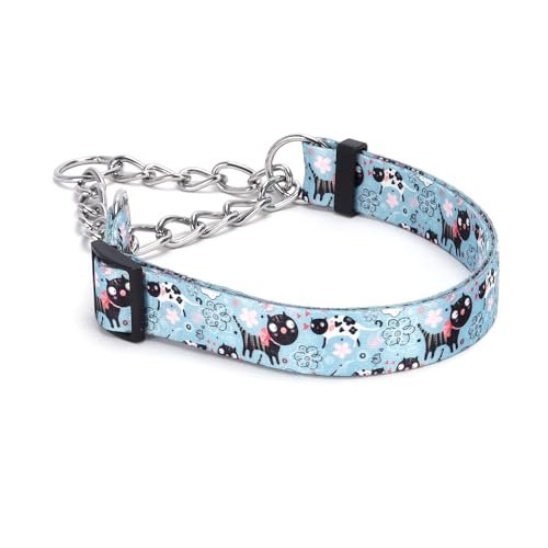 Pimaodog Martingale Hundehalsband mit Edelstahlkette, begrenztes Kettenzug-Trainingshalsband für kein Ziehen, für Hundetraining, Blume, mehrfarbig, niedliche Muster, hochwertiges rutschfestes Halsband Pimaodog Martingale Hundehalsband mit Edelstahlkette, begrenztes Kettenzug-Trainingshalsband für kein Ziehen, für Hundetraining, Blume, mehrfarbig, niedliche Muster, hochwertiges rutschfestes Halsband von Pimaodog