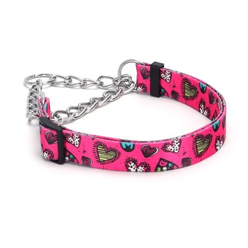 Pimaodog Martingale Hundehalsband mit Edelstahlkette, begrenztes Kettenzug-Trainingshalsband für kein Ziehen, für Hundetraining, Blume, mehrfarbig, niedliche Muster, hochwertiges rutschfestes Halsband Pimaodog Martingale Hundehalsband mit Edelstahlkette, begrenztes Kettenzug-Trainingshalsband für kein Ziehen, für Hundetraining, Blume, mehrfarbig, niedliche Muster, hochwertiges rutschfestes Halsband von Pimaodog
