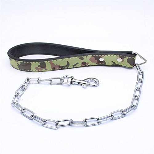 Pimaodog Robuste Hundeleine mit Metallkette, 71,1 cm Länge, Trainingsleine mit PU-Ledergriff für große und mittelgroße Hunde, Tarnfarben Pimaodog Robuste Hundeleine mit Metallkette, 71,1 cm Länge, Trainingsleine mit PU-Ledergriff für große und mittelgroße Hunde, Tarnfarben von Pimaodog