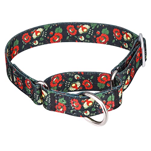 Pimaodog Robustes Nylon-Hundehalsband, verstellbares Martingale-Hundehalsband für Spaziergänge, Training, Jungen und Mädchen, Hunde, mittelgroße und große Hunde (M: 36–45 cm, Marineblau) von Pimaodog