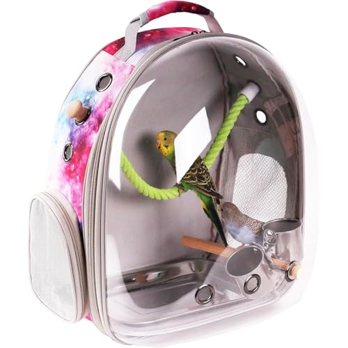 Vogelreisetasche, Weltraumkapsel, transparenter Luftpolster-Fenster-Rucksack zum Tragen und Transportieren von kleinen Vögeln wie Sittich, Nymphensittiche, Wellensittiche, Papagei zum Tierarzt und Vogelreisetasche, Weltraumkapsel, transparenter Luftpolster-Fenster-Rucksack zum Tragen und Transportieren von kleinen Vögeln wie Sittich, Nymphensittiche, Wellensittiche, Papagei zum Tierarzt und von Pimoka