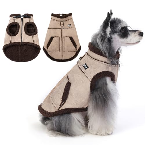 PINA Hundejacke für kleine, mittelgroße und große Hunde, wasserdichter Hundemantel mit integriertem Geschirr, Winterjacke, Welpen, kaltes Wetter, warmer winddichter Fleece-Schneeanzug von Pina