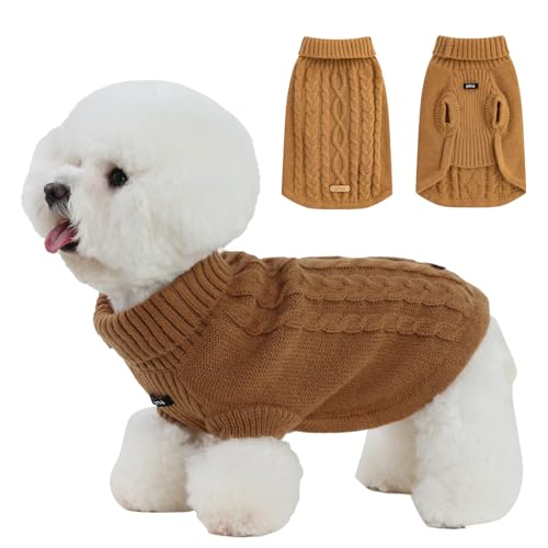 PINA Hundepullover, Rollkragenpullover, klassischer Zopfstrick, Hundepullover, klassisch, warm, winddicht, Welpenpullover, Winterkleidung für kleine, mittelgroße und große Hunde PINA Hundepullover, Rollkragenpullover, klassischer Zopfstrick, Hundepullover, klassisch, warm, winddicht, Welpenpullover, Winterkleidung für kleine, mittelgroße und große Hunde von Pina
