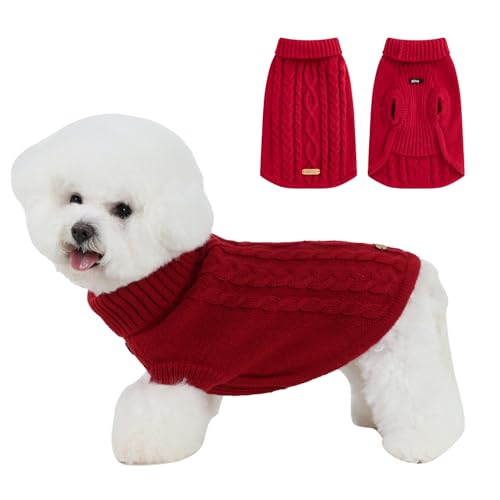 PINA Hundepullover, Rollkragenpullover, klassischer Zopfstrick, Hundepullover, klassisch, warm, winddicht, Welpenpullover, Winterkleidung für kleine, mittelgroße und große Hunde PINA Hundepullover, Rollkragenpullover, klassischer Zopfstrick, Hundepullover, klassisch, warm, winddicht, Welpenpullover, Winterkleidung für kleine, mittelgroße und große Hunde von Pina