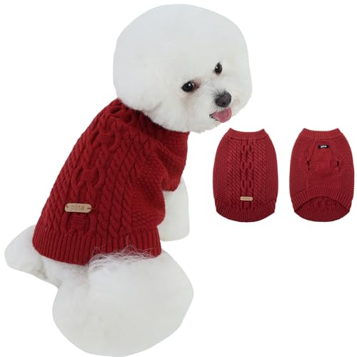 PINA Hundepullover, gestrickter Hundepullover für kaltes Wetter, klassischer warmer und winddichter Welpenpullover, Winterkleidung für kleine, mittelgroße und große Hunde PINA Hundepullover, gestrickter Hundepullover für kaltes Wetter, klassischer warmer und winddichter Welpenpullover, Winterkleidung für kleine, mittelgroße und große Hunde von Pina