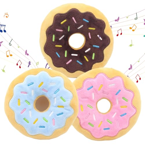 3pcs Donut Hundespielzeug, 6 -Zoll -Bissen -Squeaker -Sound -Hunde -Donut -Spielzeug mit exquisiten Stickereien, interaktives, weiches Plüsch -Donut -Spielzeug für kleine mittelgroße und große Hunde, 3pcs Donut Hundespielzeug, 6 -Zoll -Bissen -Squeaker -Sound -Hunde -Donut -Spielzeug mit exquisiten Stickereien, interaktives, weiches Plüsch -Donut -Spielzeug für kleine mittelgroße und große Hunde, von Pineeseatile