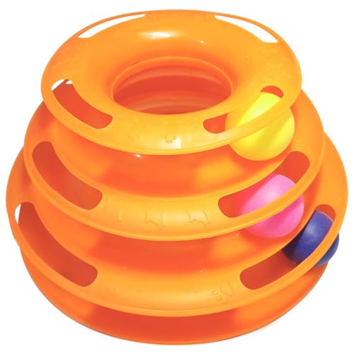 Katzenspielzeug für Indoor-Katzen 3-Level-Rollenturm mit Plattenspieler-Ball, interaktives Puzzlespielzeug für Kätzchen Katzenspielzeug für Indoor-Katzen 3-Level-Rollenturm mit Plattenspieler-Ball, interaktives Puzzlespielzeug für Kätzchen von Pineeseatile