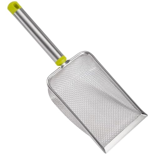 Kräfteschaufel, Katzenstreu-Schaufel, 3, 8 mm feines Netz, 4x5x2 Zoll großer Katzenschugel, einfaches Waschen von Nicht-Stick-Metall mit Hängenden Loch für Besitzer von Pineeseatile