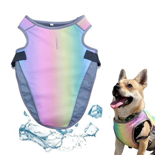 Kühle Weste für Hundehundkühlung Weste atmungsable Hitzeheller Prävention Mesh Regenbogen Farbkühler Jacken für Hunde Polyester Dreischicht Hundekühlmantel Verstellbares Gurt für kleine Hun Kühle Weste für Hundehundkühlung Weste atmungsable Hitzeheller Prävention Mesh Regenbogen Farbkühler Jacken für Hunde Polyester Dreischicht Hundekühlmantel Verstellbares Gurt für kleine Hun von Pineeseatile