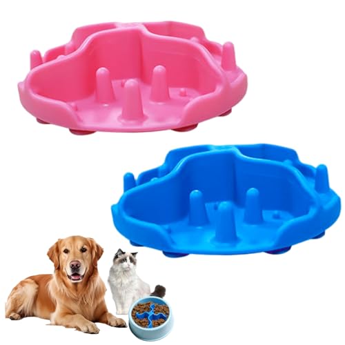 Langsamer Feedereinsatz, 2pcs langsame Feedereinsatz für Hundeberken 5 Zoll Anti-Choking-sicheres weiches Silikon für kleine Hunde und Katzen von Pineeseatile