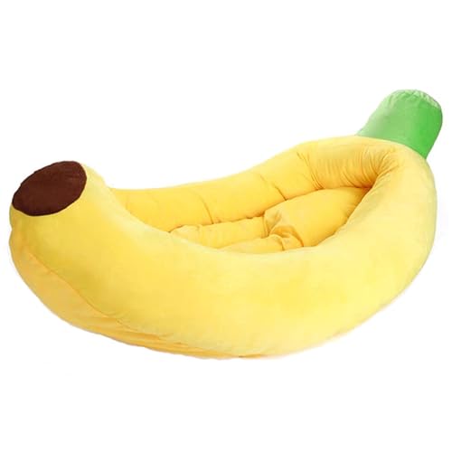 Pineeseatile Banana Katze Bett atmungsaktiven thermischen Bananenhundbett weiche Baumwolle gefülltes süßes Katzenbett mit abnehmbar Pineeseatile Banana Katze Bett atmungsaktiven thermischen Bananenhundbett weiche Baumwolle gefülltes süßes Katzenbett mit abnehmbar von Pineeseatile