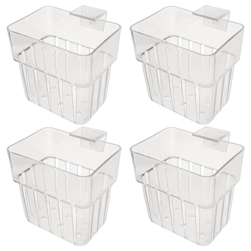 Pineeseatile Fischtankpflanzenhalter, 4pcs Aquariumpflanzenhalter, 2, 2 x 3, Zoll Wandmontierter Fischtank mit Schrauben, Plastikhöhlenschwimmhöhlen-Aquariumdekor für Wasserspiele von Pineeseatile