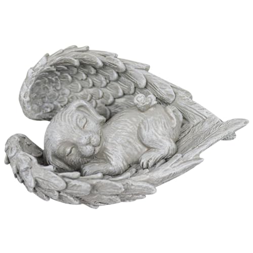 Pineeseatile Haustiergrabmarker, Angel Dog Memorial Stone Statue, Harz Pet Memorial Stone, Grabstein für Verlustsympathie Geschenke, Hund von Pineeseatile