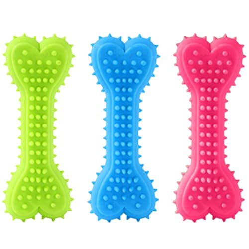 Pineeseatile Hundekauspielzeug 3PCs BITE-resistente Gummi-Zahnbürstenspielzeug, 4, 3 Zoll Knochenform für kleine und mittlere Hunde Pineeseatile Hundekauspielzeug 3PCs BITE-resistente Gummi-Zahnbürstenspielzeug, 4, 3 Zoll Knochenform für kleine und mittlere Hunde von Pineeseatile
