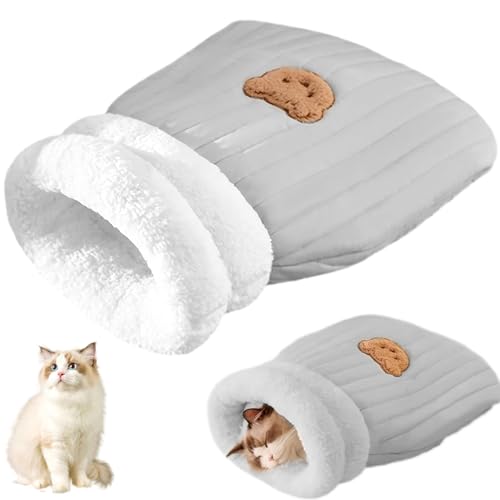 Pineeseatile Katze Winterschlafsack, Katze Schlafsack, weicher Warmer Dicker Baumwollwinter, 360 ° Wrap bedeckte Sack, waschbares süßes Bett für innerhalb von 4 kg Katzen Pineeseatile Katze Winterschlafsack, Katze Schlafsack, weicher Warmer Dicker Baumwollwinter, 360 ° Wrap bedeckte Sack, waschbares süßes Bett für innerhalb von 4 kg Katzen von Pineeseatile
