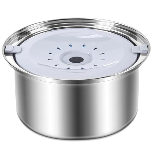 Pineeseatile Keine Verschüttungswasserschale für Hunde, langsame Wasserschale für Hunde 4L Kein verschütteter Edelstahlhund mit Filter 10x10x5 Abnehmbarer Waschbar für Haushalt, Tiergeschäft von Pineeseatile