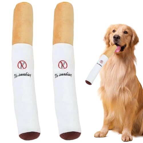 Quietschende Hundespielzeug, 2pcs 12,2 -Zoll -Kichern interaktive lustige Zigarettenformplüschkauen selbst Spielen Spielzeug für Welpen kleine mittelgroße Hunde Quietschende Hundespielzeug, 2pcs 12,2 -Zoll -Kichern interaktive lustige Zigarettenformplüschkauen selbst Spielen Spielzeug für Welpen kleine mittelgroße Hunde von Pineeseatile